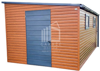 SCHOWEK - DOMEK OGRODOWY 3m x 6m drzwi + 2x okno Dąb ID184
