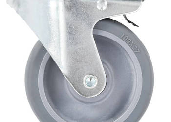 Kółka skrętne z otworem i podwójnym hamulcem 4 szt. 100 mm WM-143427
