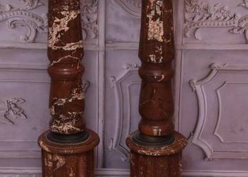 Piękne Kolumny Postumenty Granitowe Bordowe - Masywne - 105cm 2szt