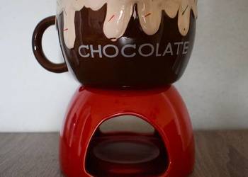 Kubek do fondue , gorącej czekolady , ceramiczny
