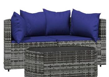 vidaXL 3-cz. zestaw wypoczynkowy do ogrodu, poduszki(SKU:319855)