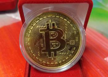 Bitcoin moneta pamiątkowa pozłacana