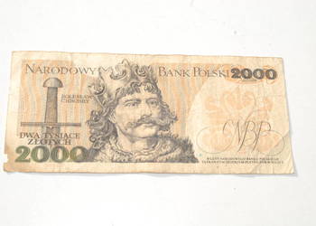 Stary banknot 2000 złotych Mieszko I 1982 antyk
