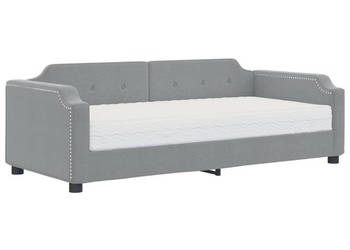 Sofa z materacem jasnoszara tkanina 90x190 cm WM-3197626
