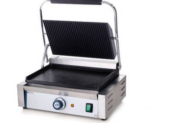 Hendi 263662 Grill kontaktowy pojedynczy, góra ryflowana - dół gładki