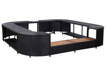vidaXL Kwadratowa obudowa spa, czarna, 268x268x55 cm(SKU:46073)