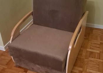 Amerykanka Fotel Rozkładany Sofa Ciemno Beżowa Dąb Sonoma Daria I Dostawa