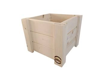 Donica drewniana 30x30x27 cm - surowe drewno, do dalszej aranżacji, świerk