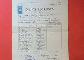 ( 1802 ) Świadectwo Wykaz Postępów Ostrów Wlkp. Krawiec