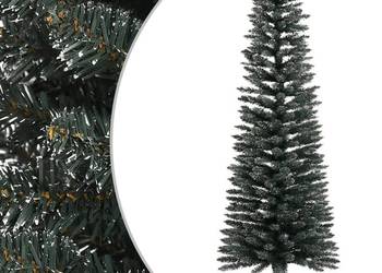 vidaXL Sztuczna, smukła choinka ze stojakiem, zielona（SKU:345183）