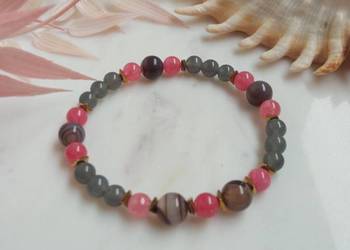 Bransoletka agat, kwarc i chalcedon