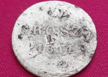 RZADKOŚĆ-R 4-5 GROSZY-1811 r.JS przebitka z 1/24 talara