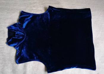 BLUZKA - TOP ZE STÓJKĄ MEGA COBALT BLU VELVET R. UNIWERSALNY
