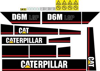 NAKLEJKI NA MASZYNĘ CAT D6M LGP