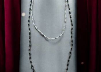 Podwójny naszyjnik z malutkich koralikow