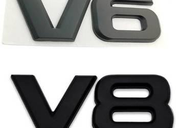 NOWY emblemat V6 V8 czarny kolor znaczek logo