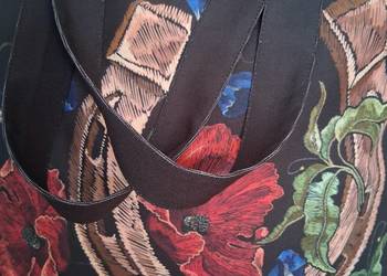 Shopperka handmade ,,na szczęście ,, z tkaniny wodoodpornej,produkt Polski.