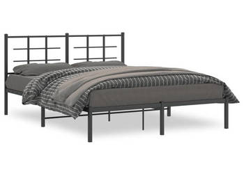 Łóżko Metalowe Czarne Rama Łóżka Ze Stelażem 160x200 cm WM-355564