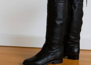 Kozaki Oficerki  Naturalna Skóra Italia  39