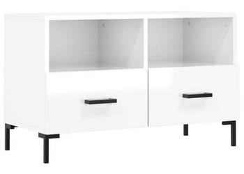 Szafka pod TV biała wysoki połysk 80x36x50 cm WM-828974