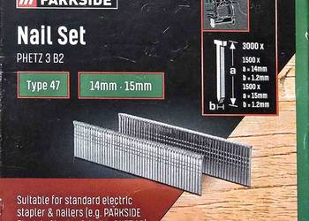 Gwoździe PARKSIDE PHETZ 3 B2 typ 47 (14 - 15 mm) 3000 szt