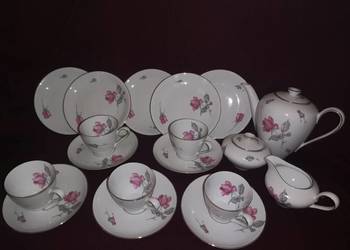 Serwis do kawy. KPM Krister Germany, z różą. Serwis do kawy. KPM Krister Germany, z różą.