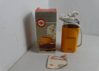 Vintage młynek do kawy KRUPS Type 207 (Lata 70., Orange Retro) + Pudełko i