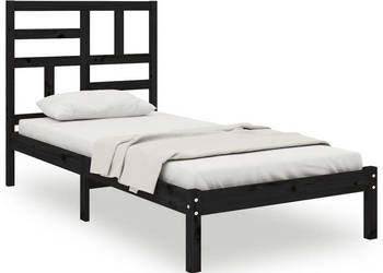Rama łóżka czarna lite drewno pojedyncza 75x190 cm WM-3105914