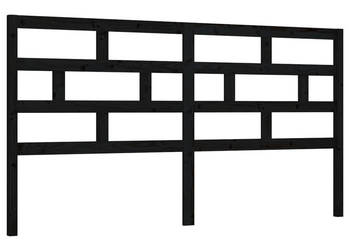 Wezgłowie łóżka czarne 206x4x100 cm lite drewno sosnowe WM-814218