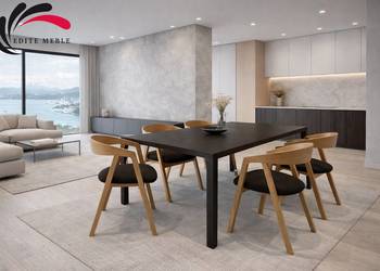 Krzesło Drewniane Tapicerowane Czarny KDD-58