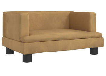 Sofa dla dzieci brązowa 60x40x30 cm aksamit WM-3196322