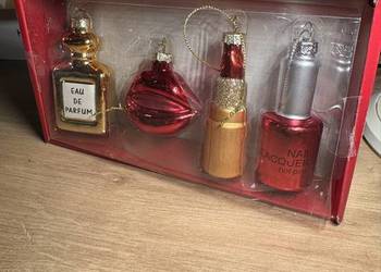 Zestaw 4 bombek choinkowych. Szkło - 4 ozdoby świąteczne