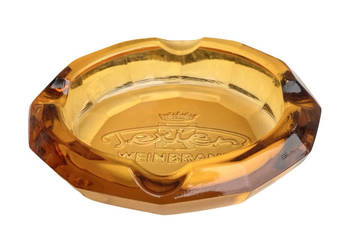 Popielniczka szklana reklamowa Texier Weinbrand, Niemcy, lata 70.