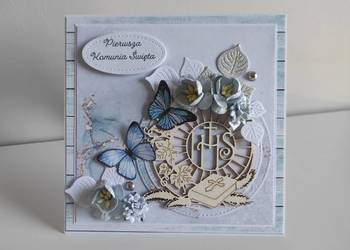 Kartka w pudełku ręcznie robiona handmade Komunia Święta Kartka w pudełku ręcznie robiona handmade Komunia Święta