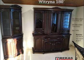 Komplet Witryna 180 ` Narożna Orzech Włoski Dąb Komoda Bekas
