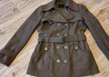 kurtka dwurzędowa wełniana wełna Vero Moda rozm 40 L zielona oliwkowa