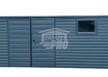 Domek Ogrodowy - Schowek Garaż 6x3 Antracyt Spad w tył GP256