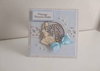 Kartka ręcznie robiona Komunia Święta handmade 07
