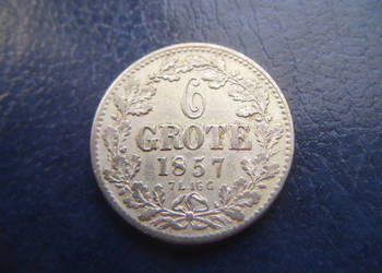Sare monety 6 grote 1857 Brema Niemcy srebro