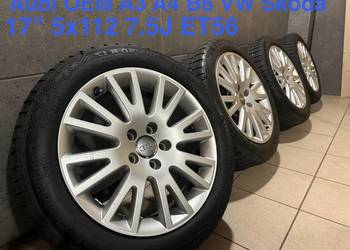 17 cali Audi A3 A4 b6 Passat Golf Skoda 5x112 7.5J  ET56 felgi kola