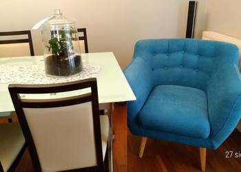 Fotel designerski pikowany retro styl