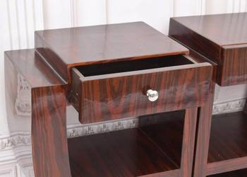 Stoliki Nocne Art Deco - Szafki Stół Sypialnia Gięte Drewno - Nakastliki