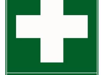 Naklejka znak informacyjny PIERWSZA POMOC MEDYCZNA AF003