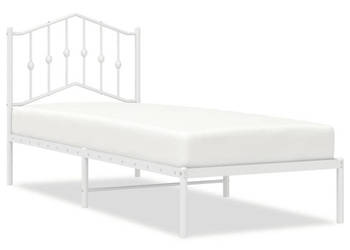Łóżko Metalowe Białe Rama Łóżka Ze Stelażem Biała 90x200 cm WM-373831