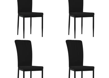 Krzesła stołowe 4 szt. czarne obite aksamitem WM-326110