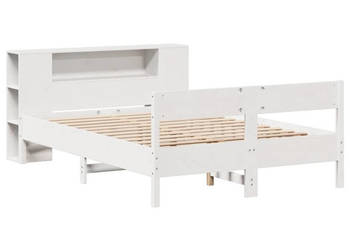 Łóżko z regałem bez materaca białe sosnowe 140x190 cm WM-3322955