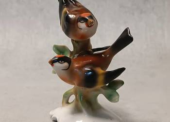Kolekcjonerska Porcelanowa Figurka Para Ptaków Sikorki Made in Germany