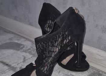 Sandałki damskie szpilka siateczka zip rozm 36