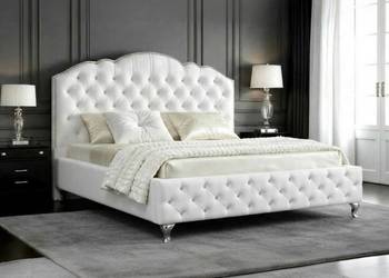 BOSS 2 łóżko z pojemnikiem pikowane białe + stelaż 180x200