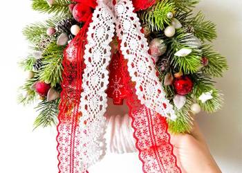 Wianek świąteczny czerwony (rozmiar M)